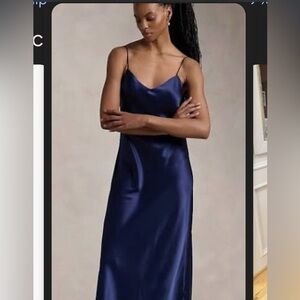 Polo by Ralph Lauren Deep Blue 100% silk slip dress